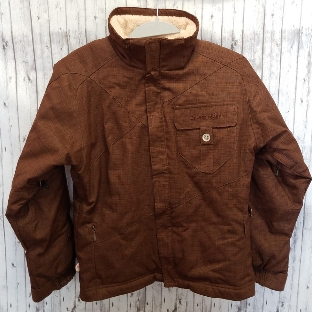 Snow Dragons Dragonflies Brown M girls snow jacket